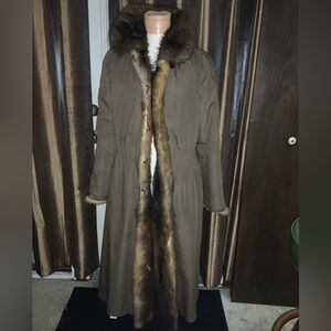 Vtg M.Blaustine Fur-Trimmed Women's Trench Coat. Pls read description. Sz. S.